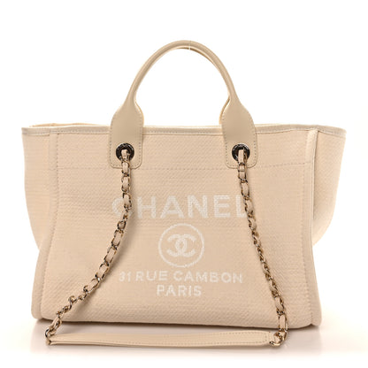 Chanel Mixed Fibers Small Deauville Tote White 1 of 10