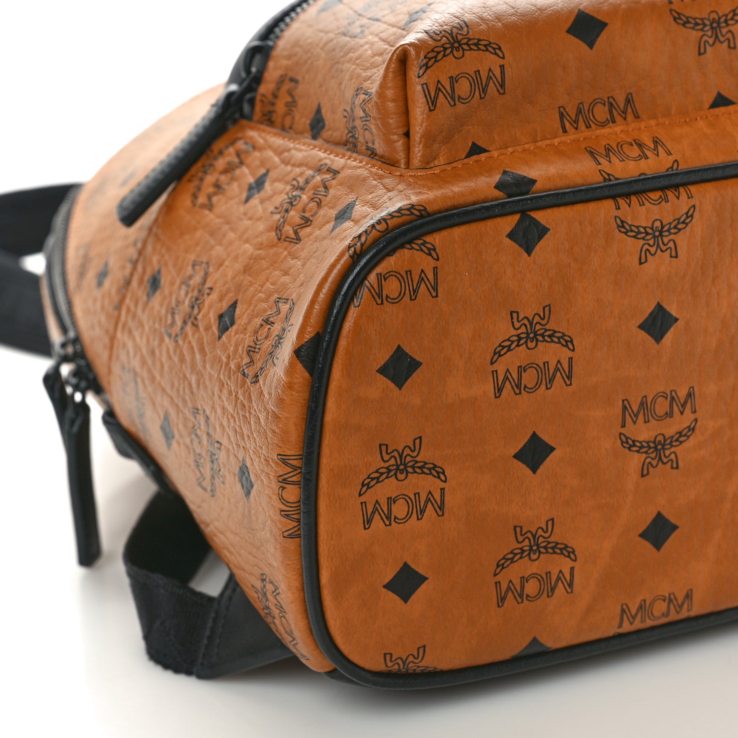 MCM Visetos Small Stark Backpack Cognac Black 9 of 10