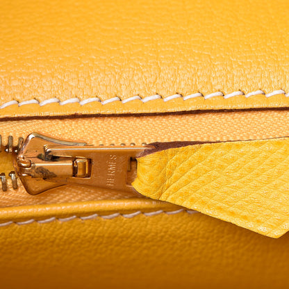 Hermes Epsom Horseshoe Birkin 35 Jaune 14 of 44