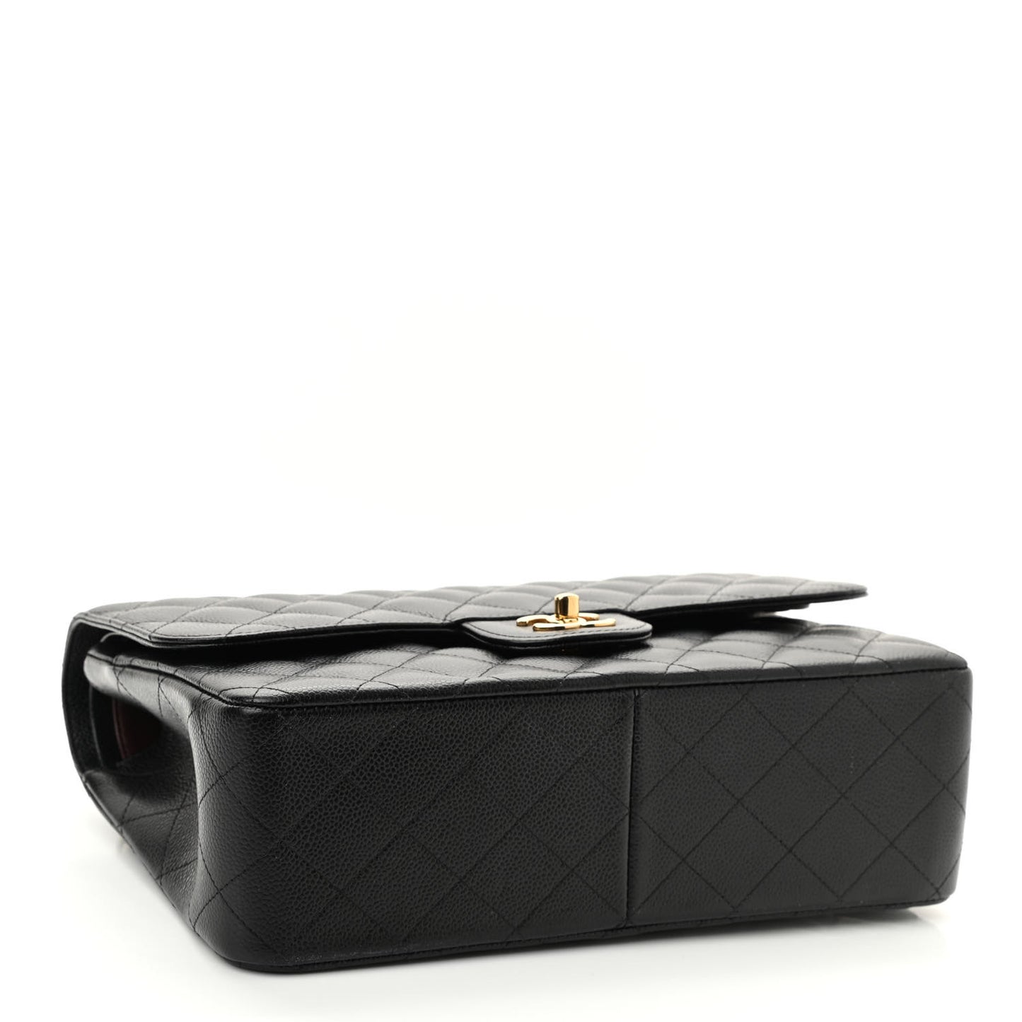 Caviar Quilted Jumbo Double Flap Black