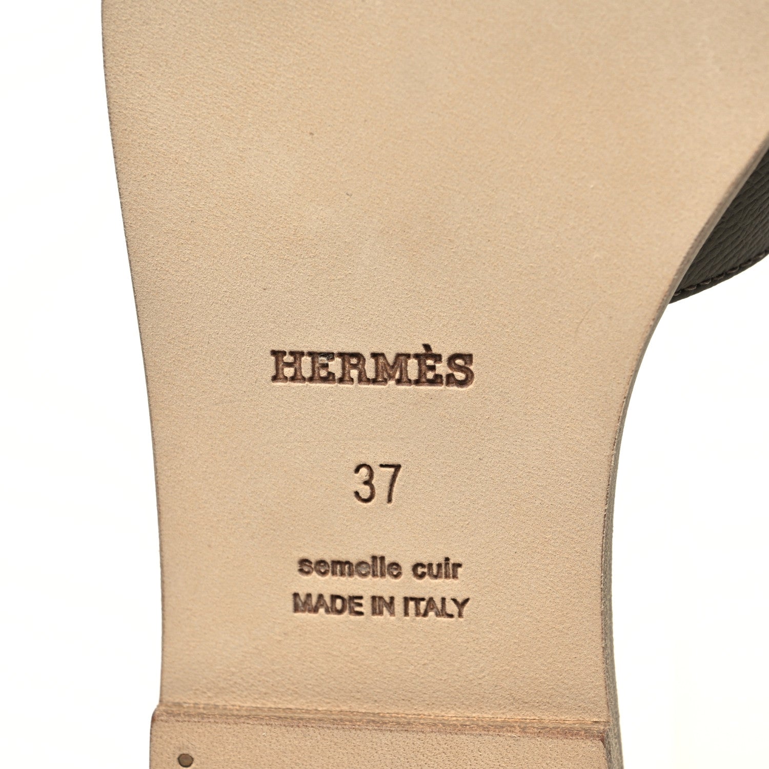 Hermes Epsom Oran Sandals 37 Etoupe 6 of 9