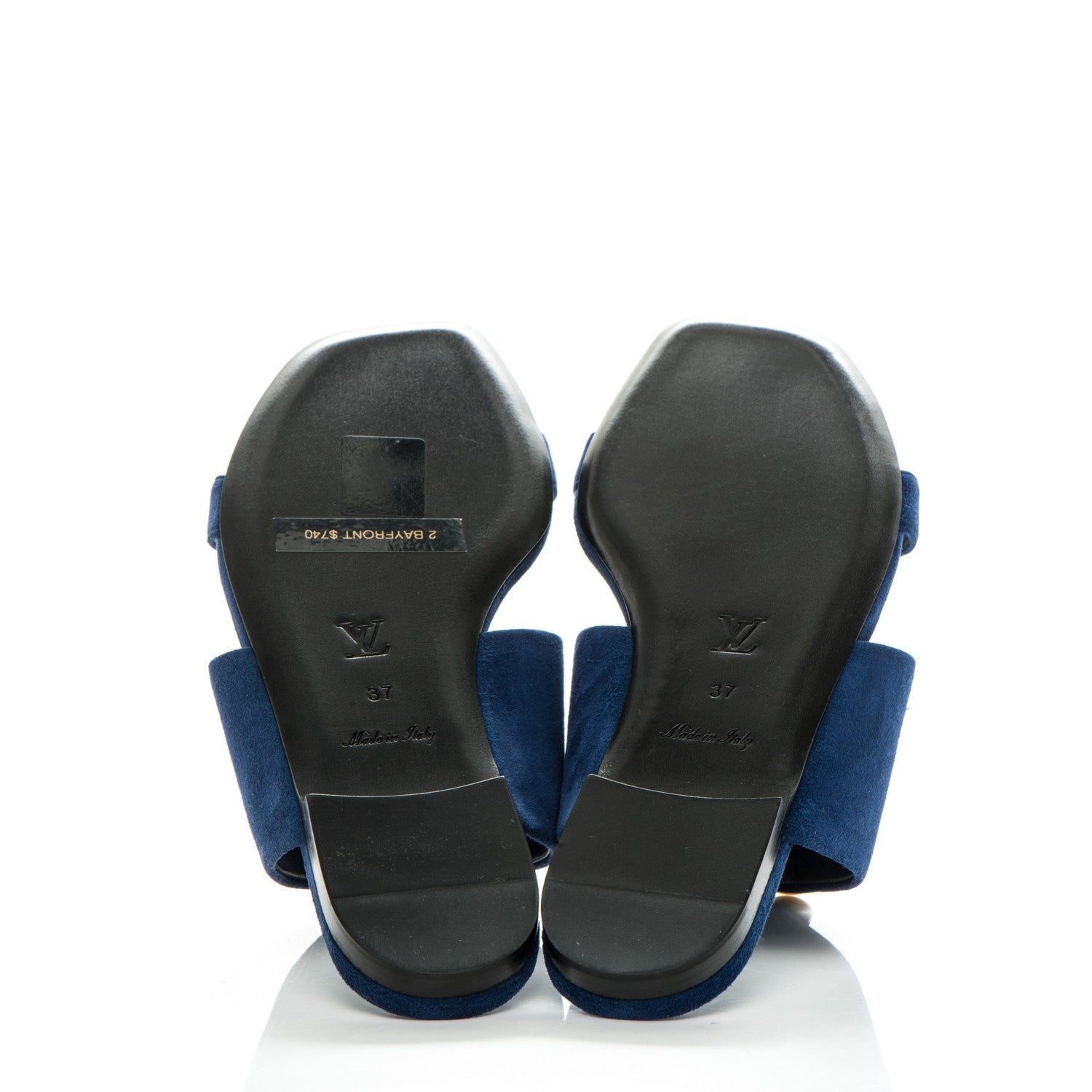 Louis Vuitton Suede Bayfront Mule 37 Blue 5 of 8