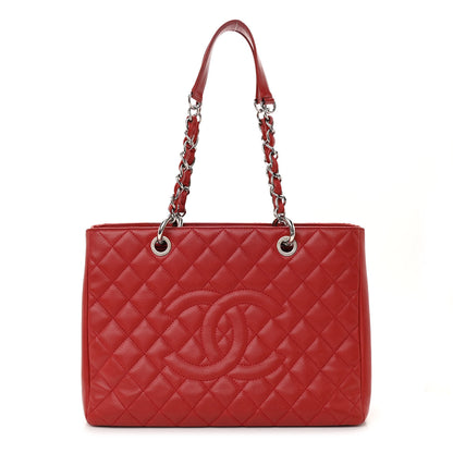 Chanel Caviar Quilted Grand Shopping Tote GST Red 1 of 11