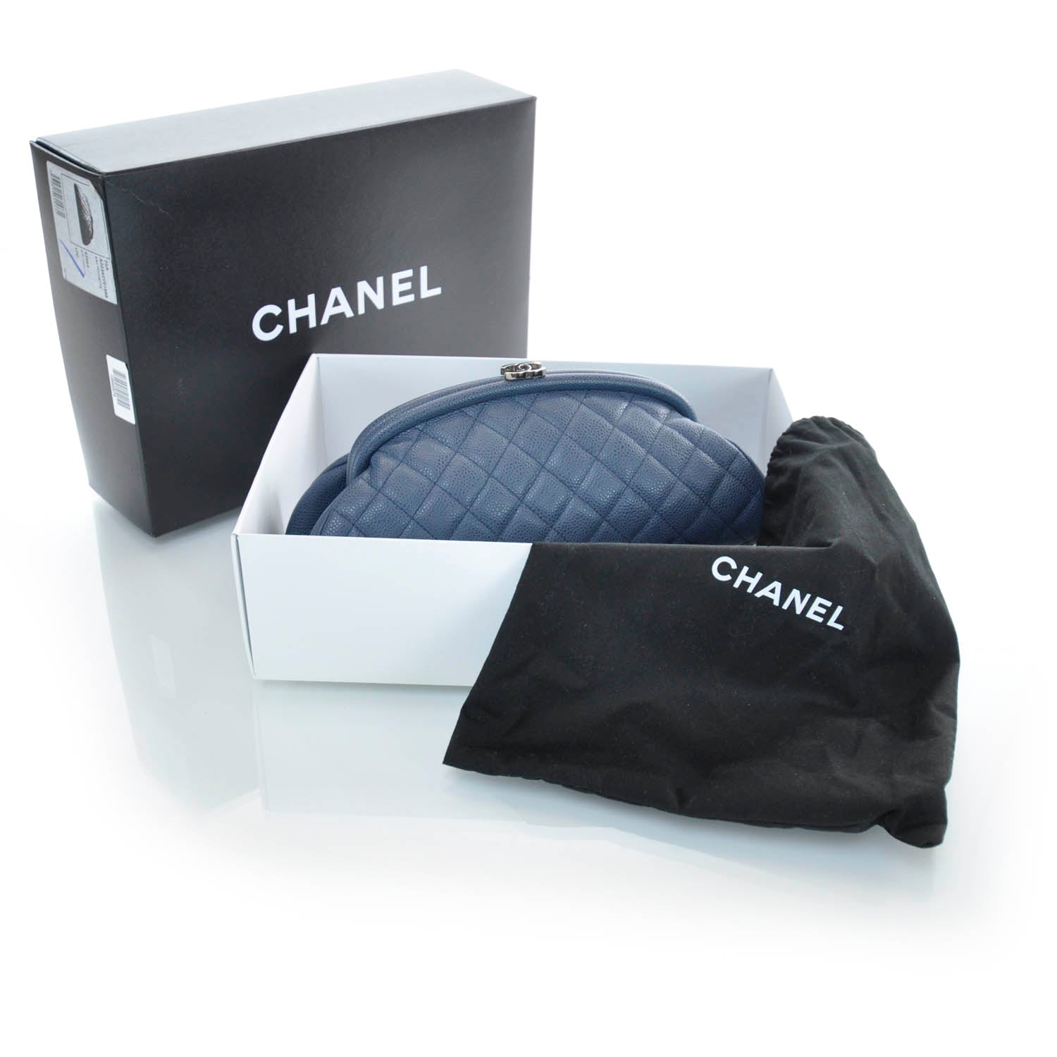 Chanel Caviar Quilted Timeless Clutch Blue 3 of 11