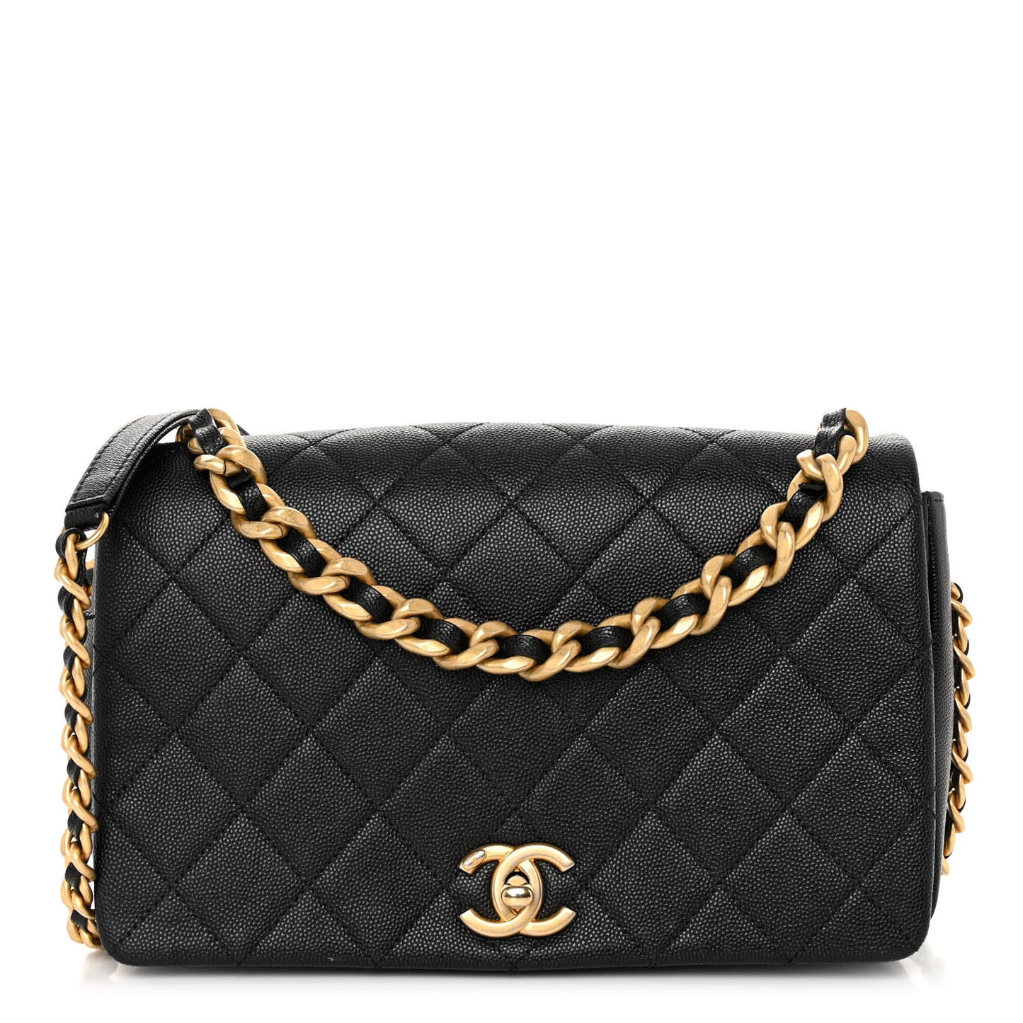 Caviar Quilted Medium Fashion Therapy Flap Bag Black