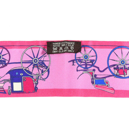 Hermes Silk Voitures Nouvelles Twilly Rouge Rose Fuchsia 2 of 4