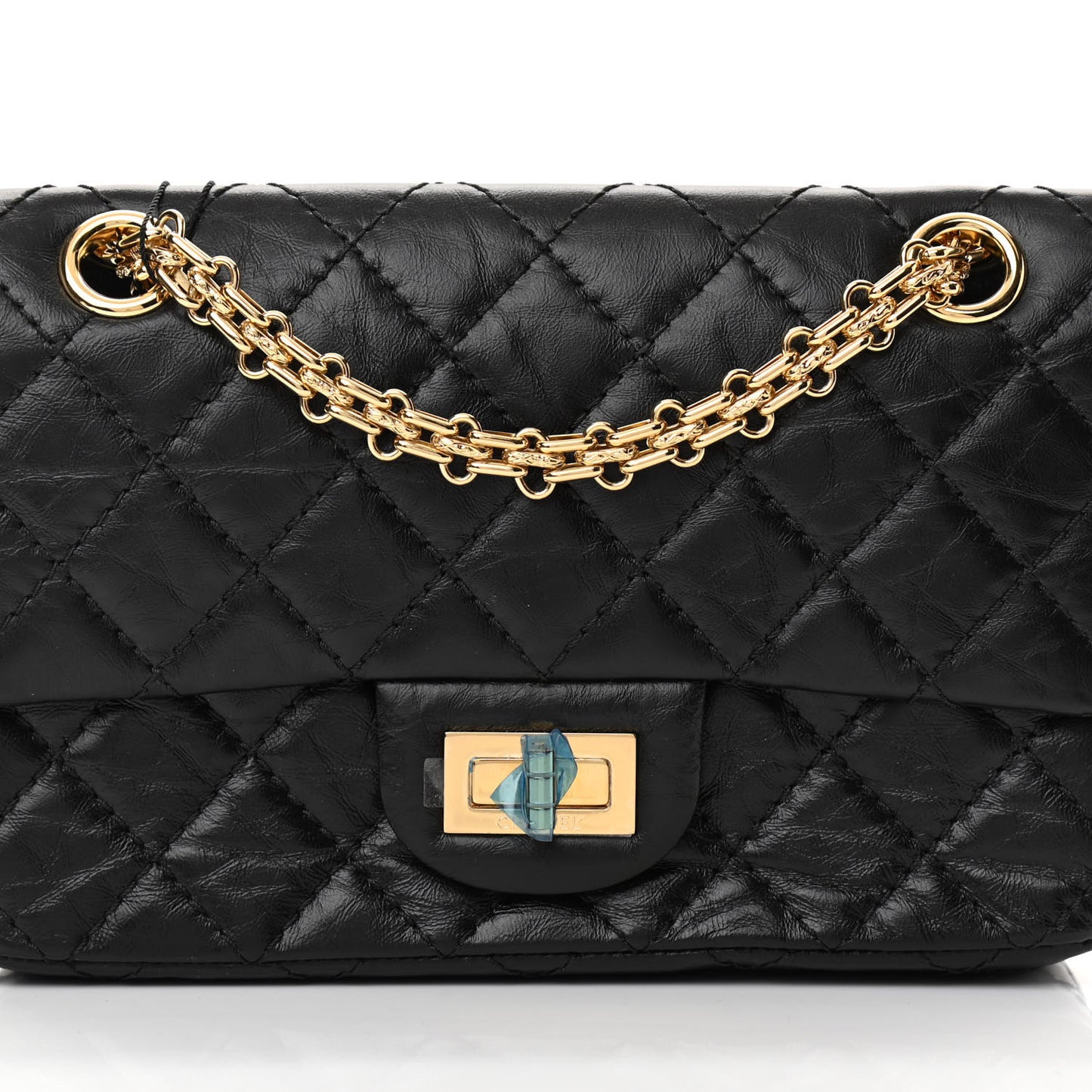 Aged Calfskin Quilted 2.55 Reissue Mini Flap Black