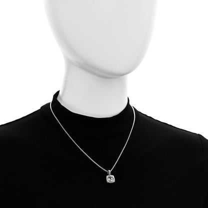 David Yurman Sterling Silver Diamond Prasiolite 7mm Petite Albion Pendant Necklace 2 of 5