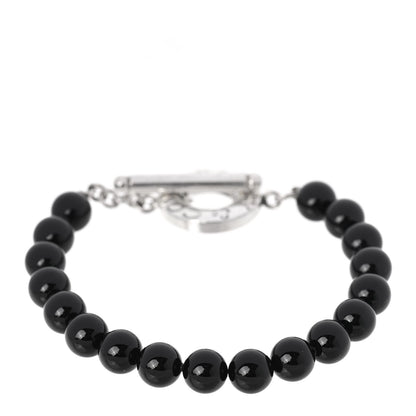 Tiffany Sterling Silver Black Onyx Bead Toggle Bracelet 3 of 4