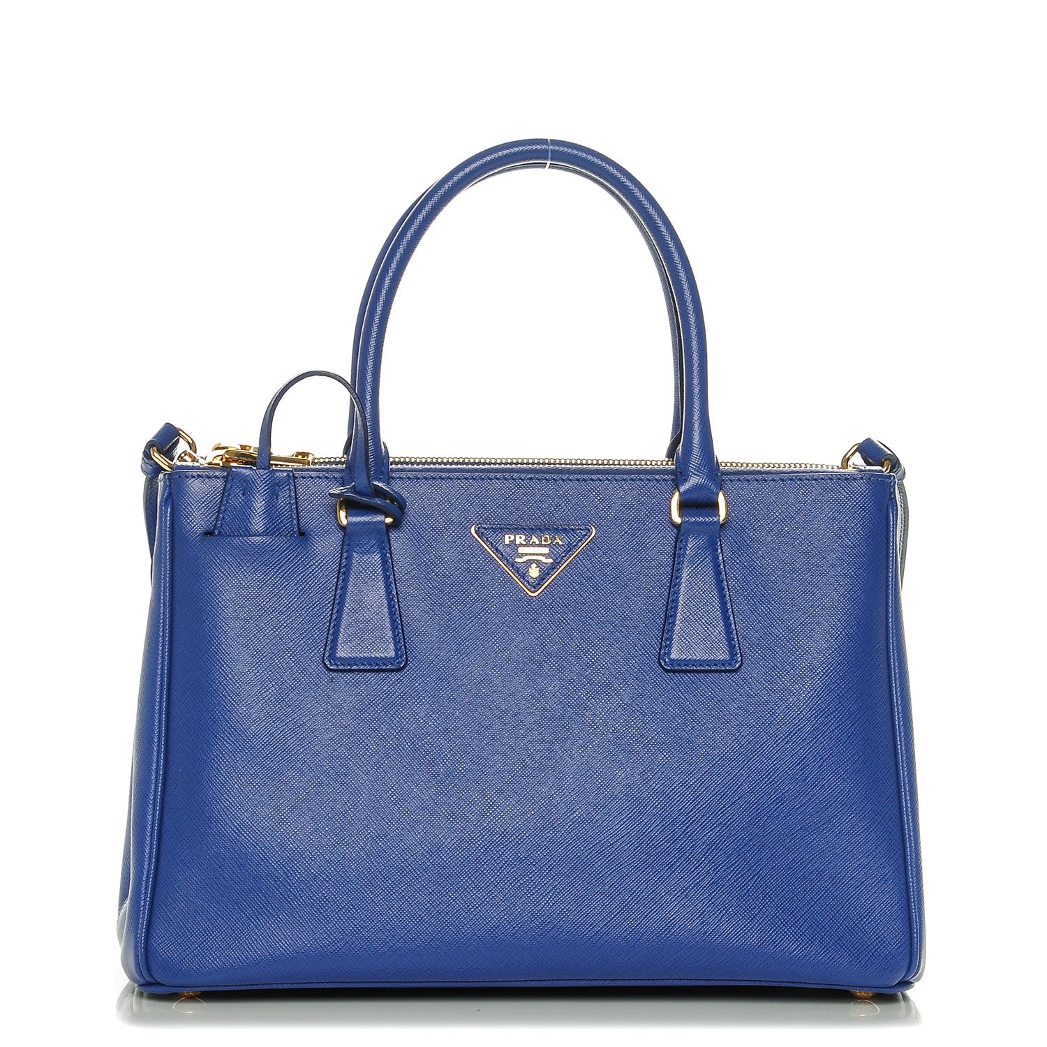 Prada Saffiano Small Galleria Double Zip Tote Royal 1 of 7