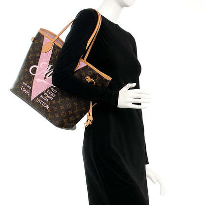 Louis Vuitton Monogram Maui V Neverfull MM Rose Ballerine 2 of 8