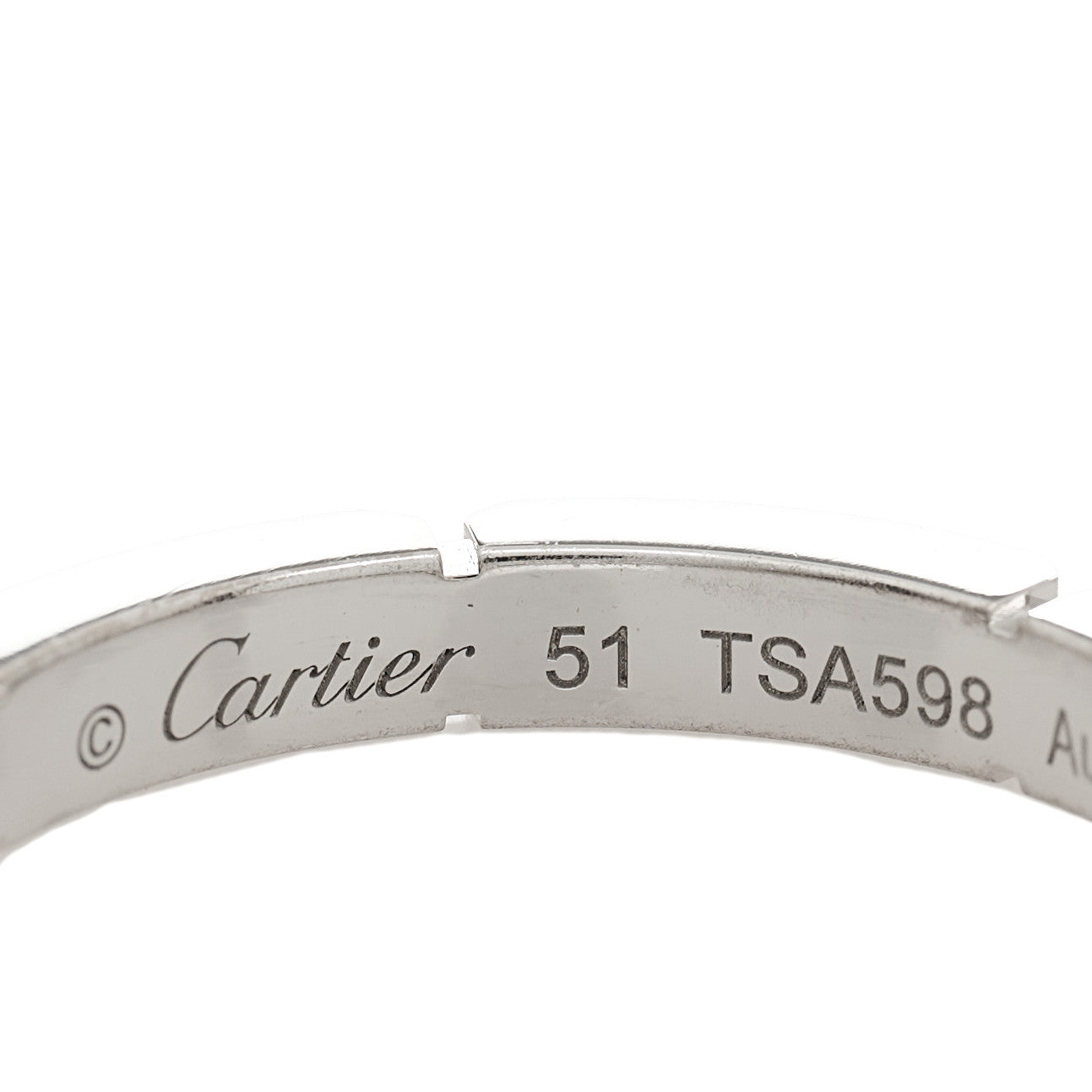 Cartier 18K White Gold Diamond Maillon Panthere Half Diamond Wedding Band Ring 51 5.75 5 of 6