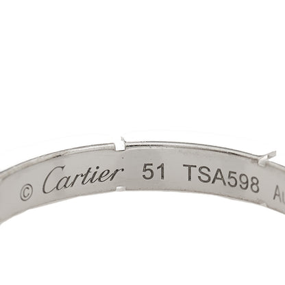 Cartier 18K White Gold Diamond Maillon Panthere Half Diamond Wedding Band Ring 51 5.75 5 of 6