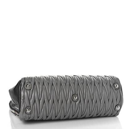 Miu Miu Nappa Matelasse Convertible Satchel Argilla Talco 4 of 11