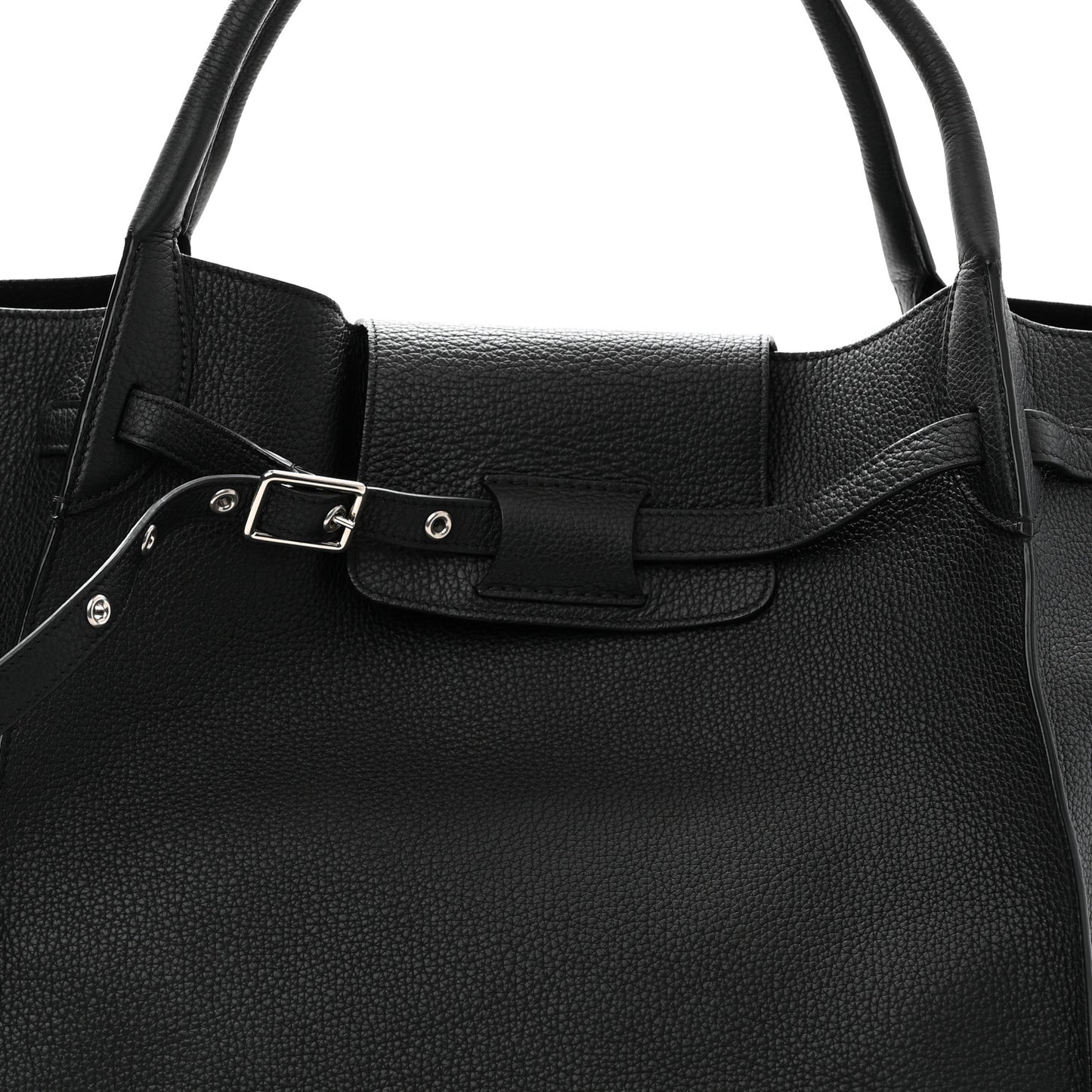Supple Grained Calfskin Medium Big Bag Black