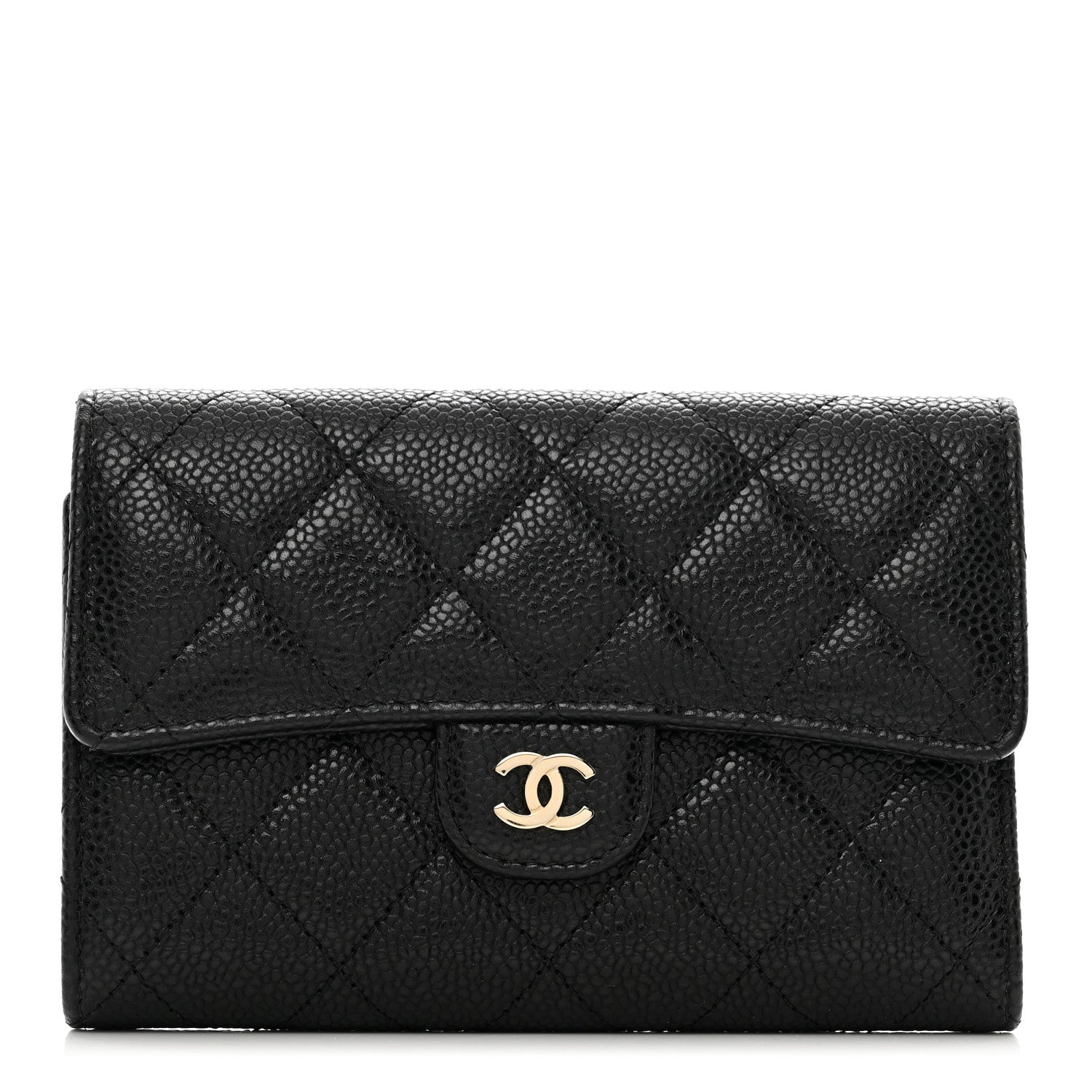 Chanel Caviar Quilted Medium Flap Wallet Black 1 of 9