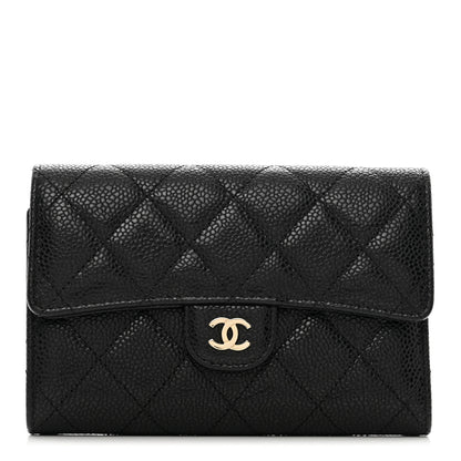 Chanel Caviar Quilted Medium Flap Wallet Black 1 of 9