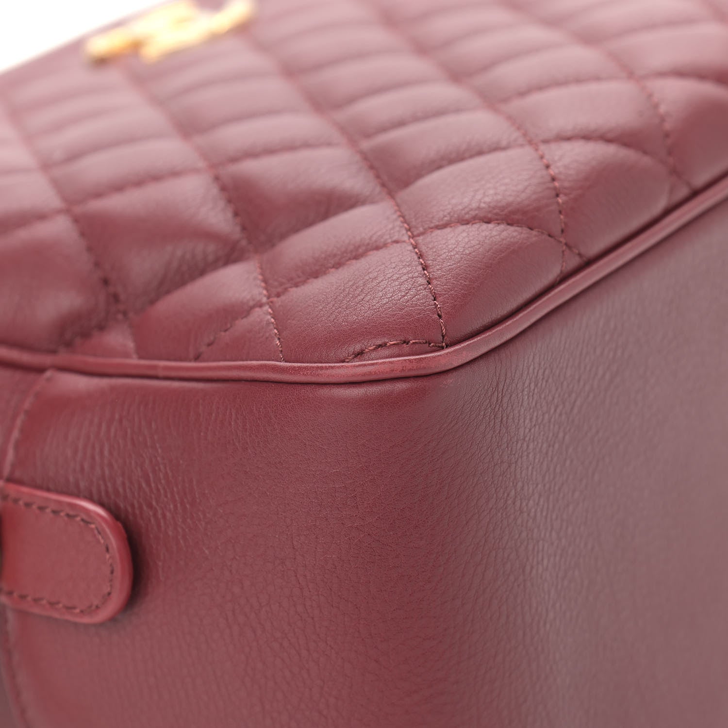 Chanel Calfskin Quilted CC Medium Vanity Case Dark Red 9 of 14