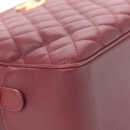 Chanel Calfskin Quilted CC Medium Vanity Case Dark Red 9 of 14