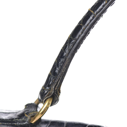 Hermes Shiny Niloticus Crocodile Kelly 28 Black 30 of 34