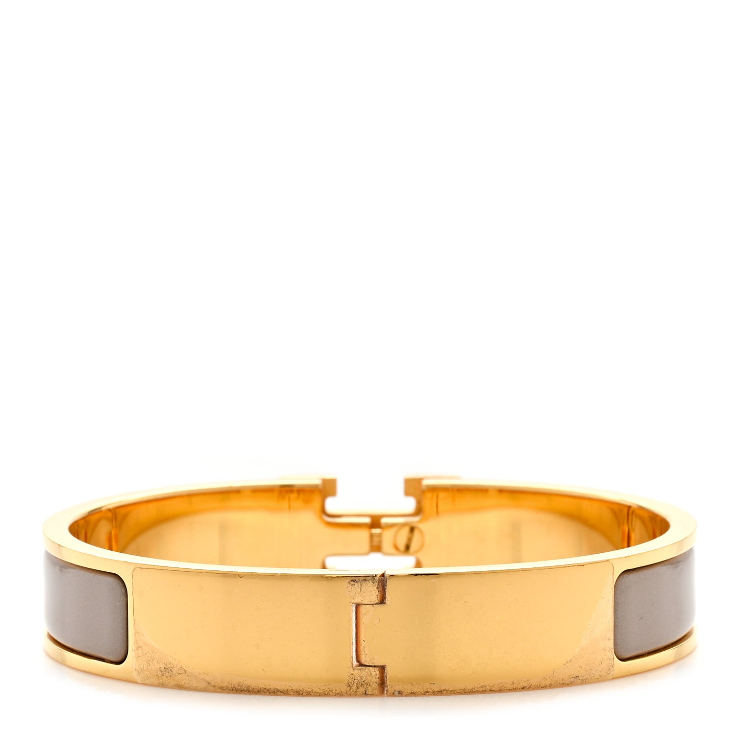 Hermes Enamel Narrow Clic Clac H Bracelet GM Marron Glace 3 of 7