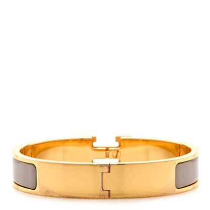 Hermes Enamel Narrow Clic Clac H Bracelet GM Marron Glace 3 of 7