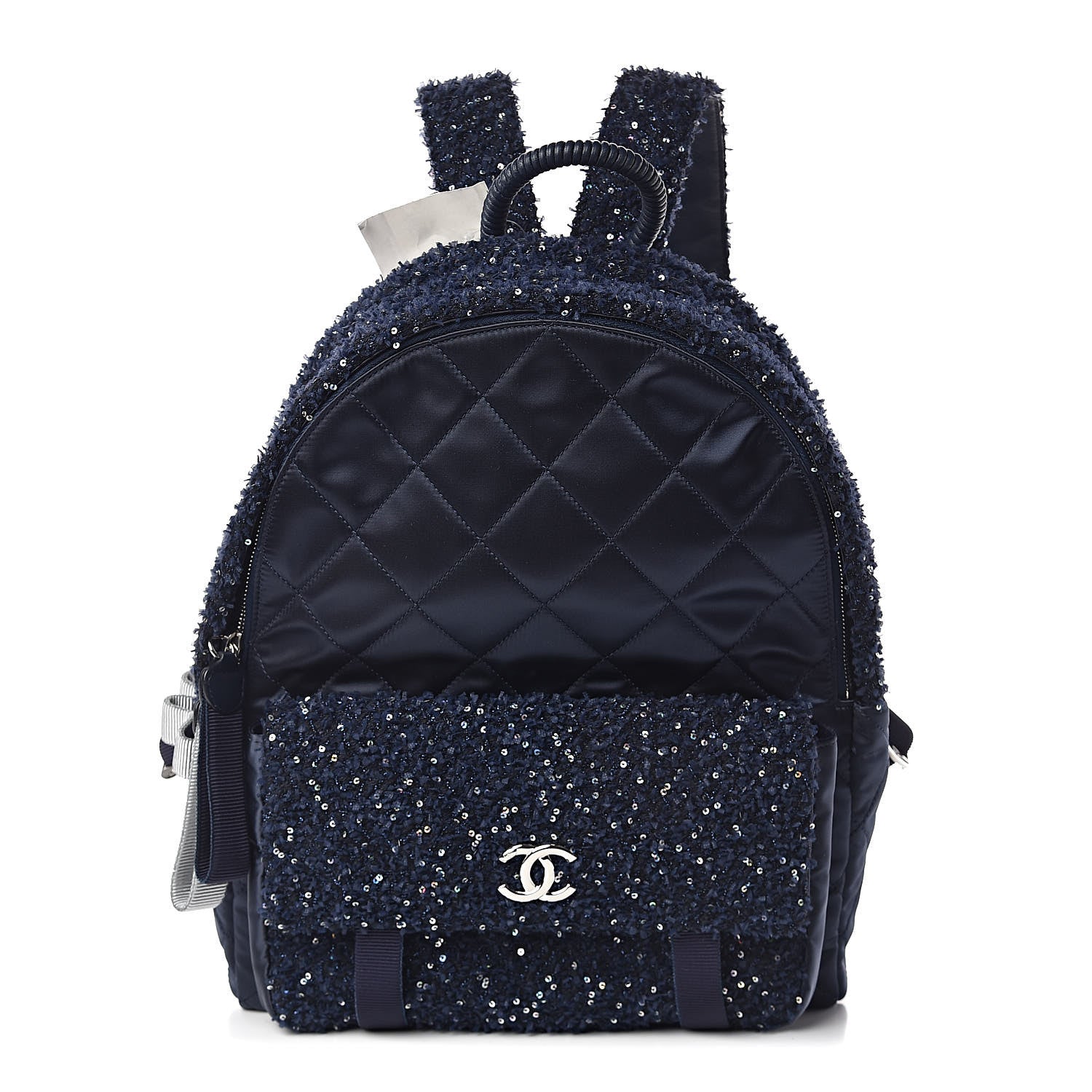 Chanel Tweed Nylon Quilted Astronaut Essentials Backpack Navy 1 of 10