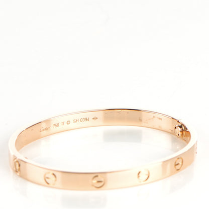 Cartier 18K Pink Gold LOVE Bracelet 17 4 of 7