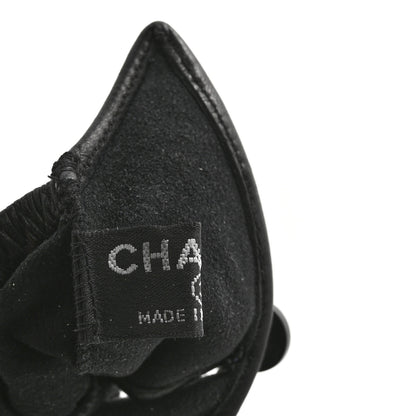 Chanel Lambskin Crystal Fingerless Gloves 6 Black 3 of 3