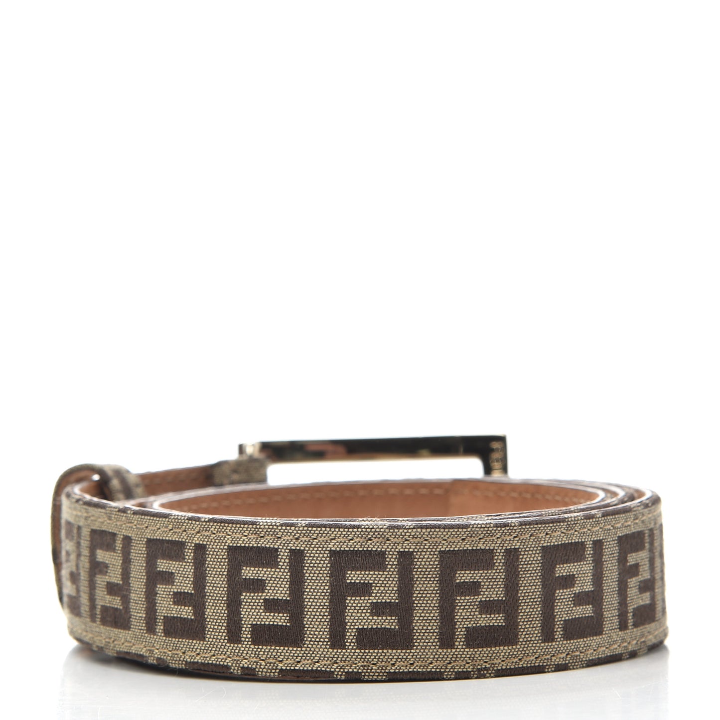 Fabric Calfskin FF Belt 80 32 Tobacco