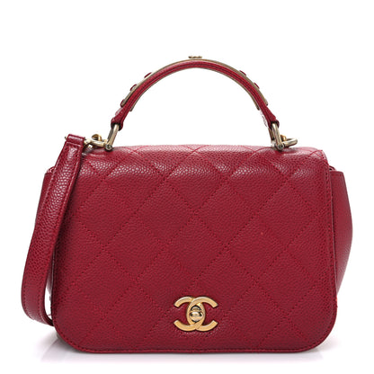 Chanel Caviar Mini Carry Around Flap Bag Red 1 of 11