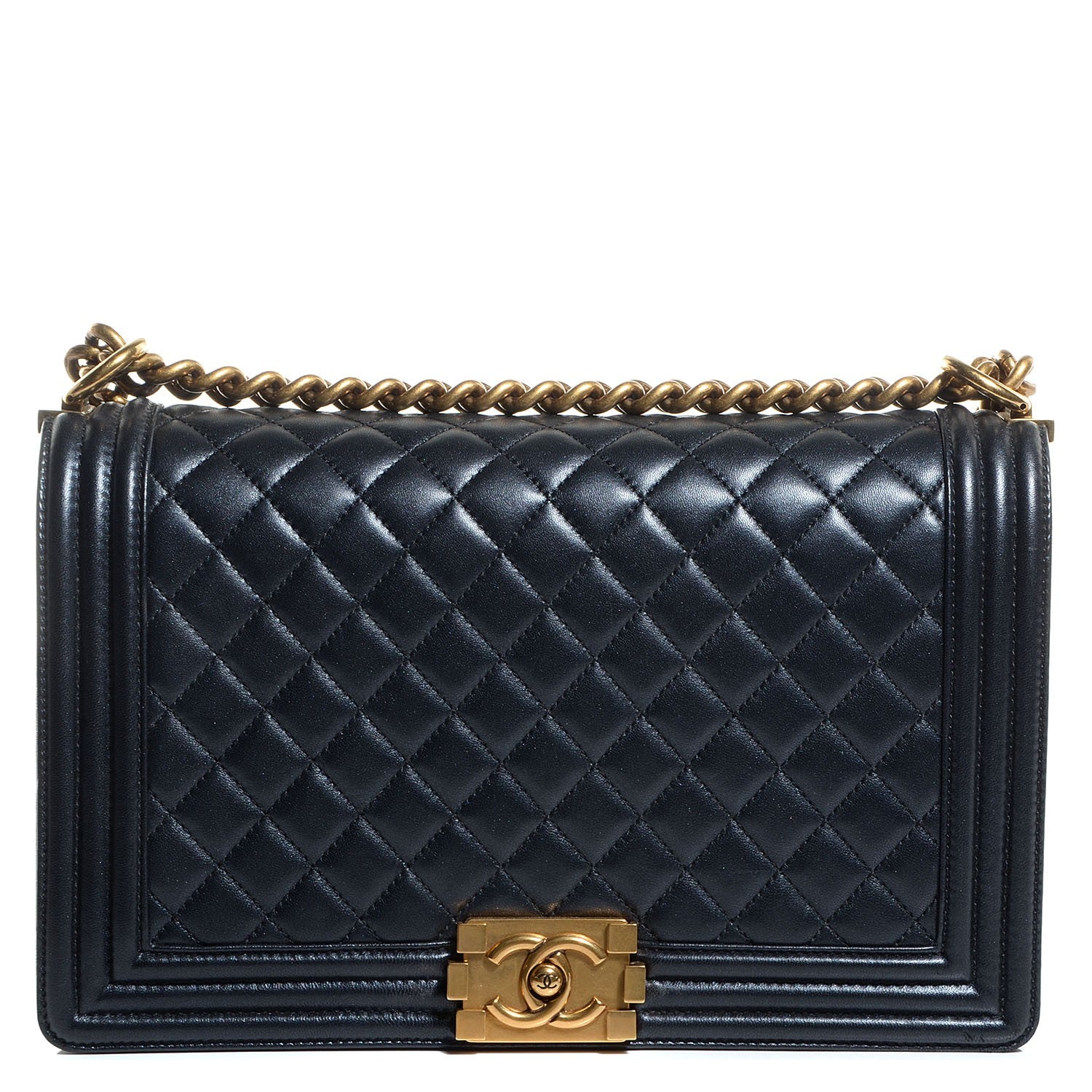 Chanel Lambskin Quilted New Medium Boy Flap Pearl Black 1 of 8