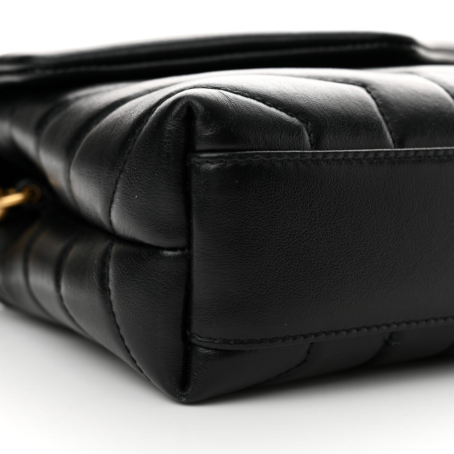 Calfskin Y Quilted Monogram Toy Loulou Crossbody Bag Black