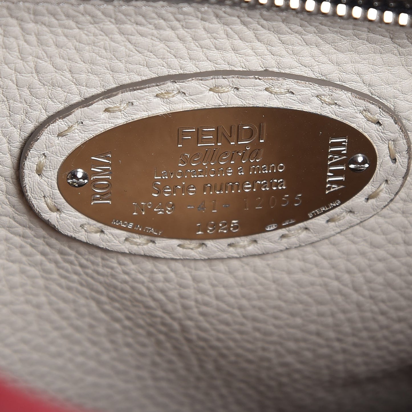 Cuoio Romano Selleria Bi-Color Medium Peekaboo Iconic Satchel Rosso Latte