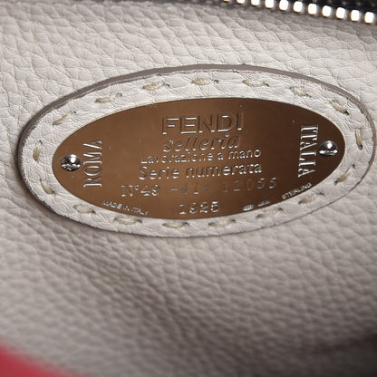 Fendi Cuoio Romano Selleria Bi-Color Medium Peekaboo Iconic Satchel Rosso Latte 8 of 9