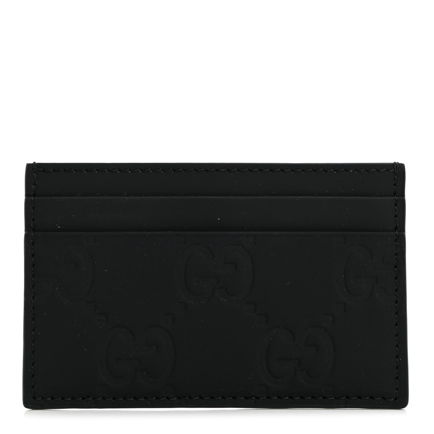 Rubber Effect GG Embossed Card Holder Black