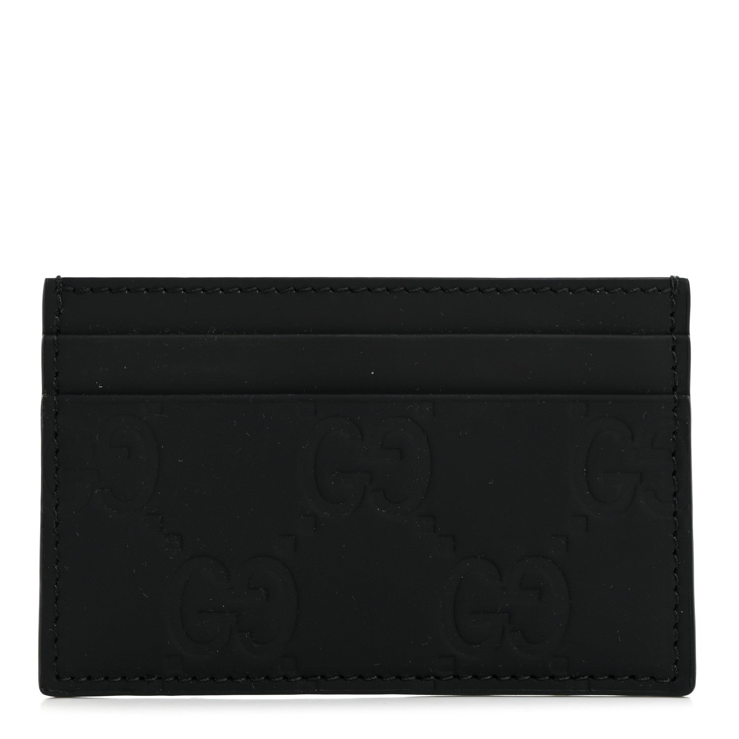 Gucci Rubber Effect GG Embossed Card Holder Black 1 of 7