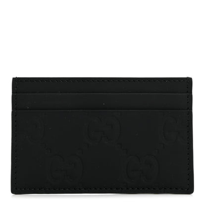 Gucci Rubber Effect GG Embossed Card Holder Black 1 of 7