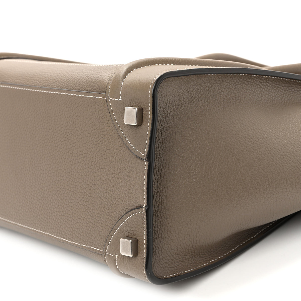 Celine Drummed Calfskin Micro Luggage Souris 10 of 10