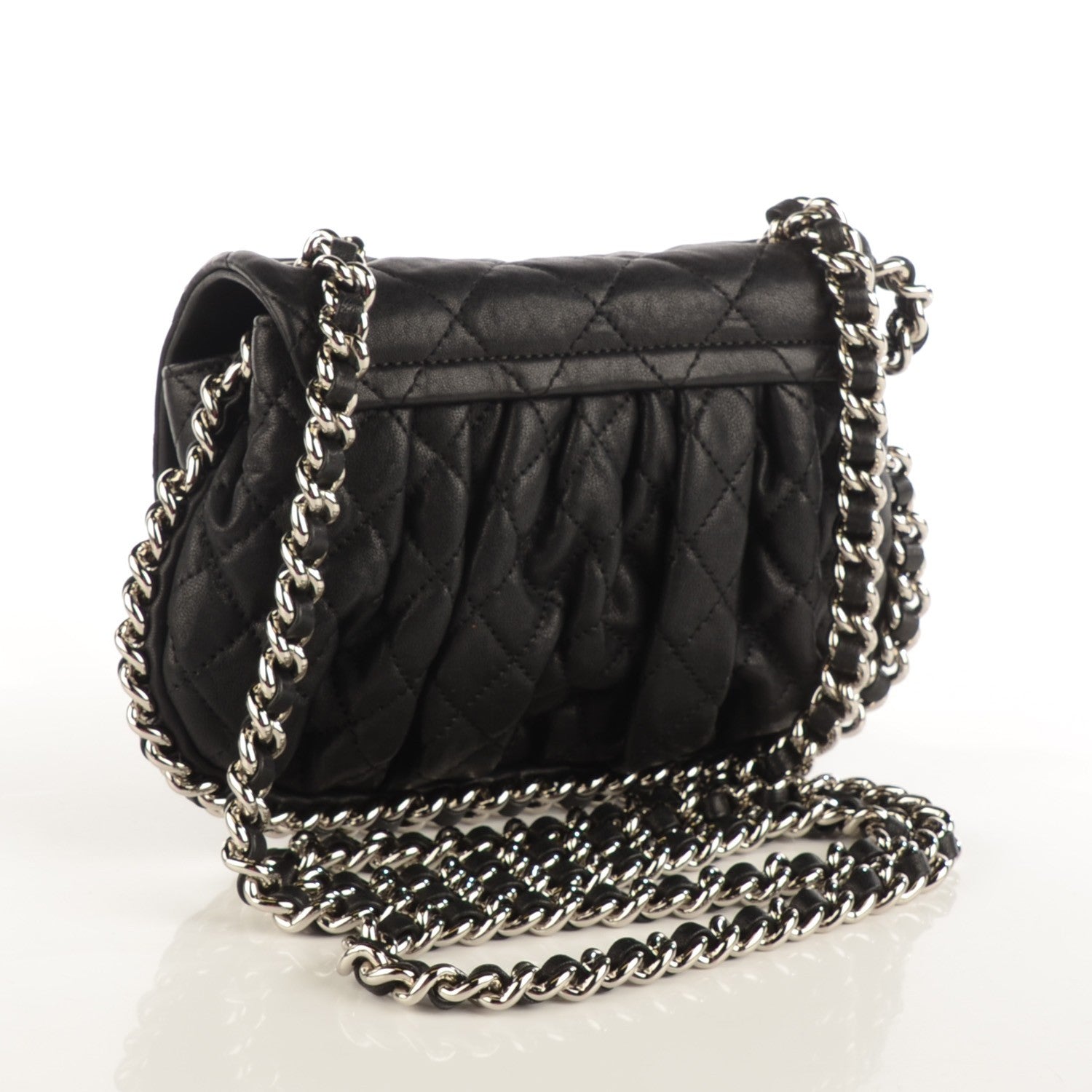 Chanel Washed Lambskin Chain Around Mini Flap Black 3 of 7