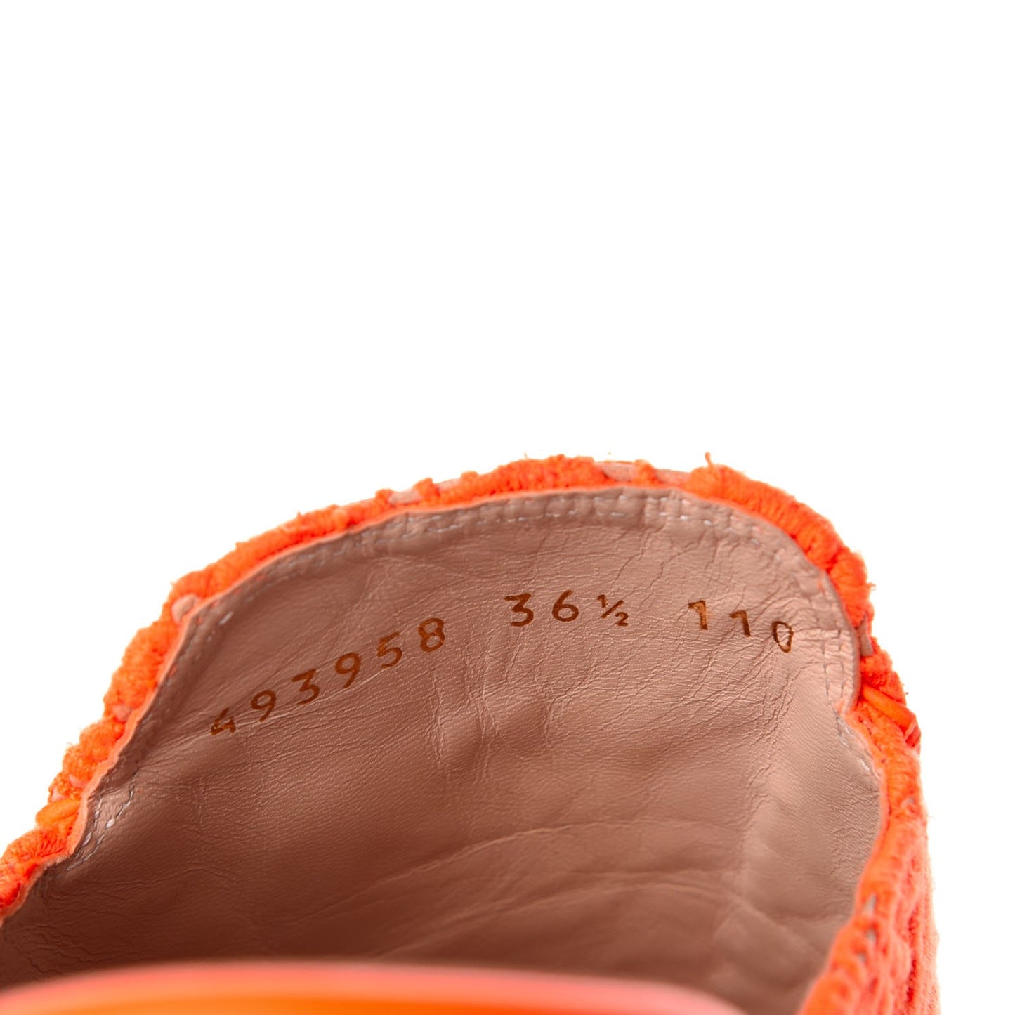 Lace Malaga Kid Womens Princetown Slippers 36.5 Orange Fluo Skin Rose