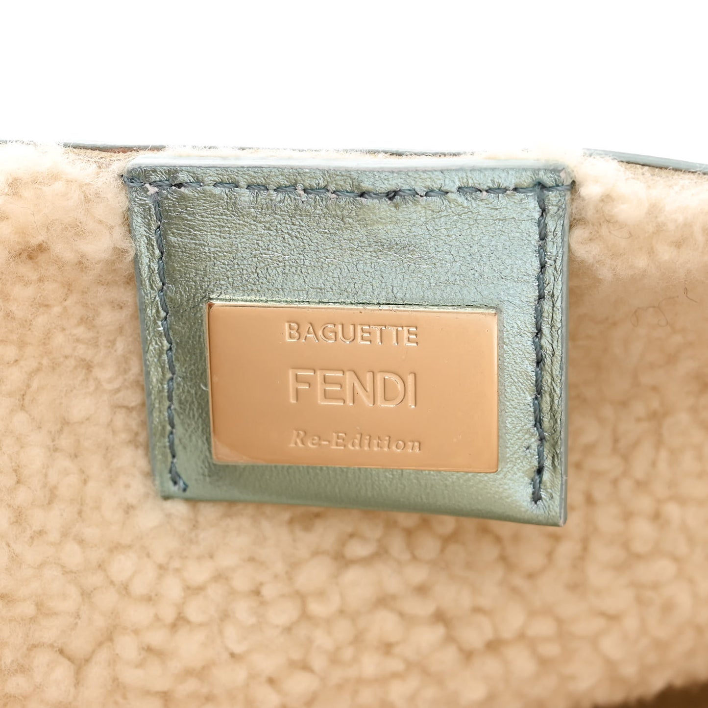 Metallic Lambskin Sheepskin Fur Re-Edition 2005-2006 Baguette Light Blue