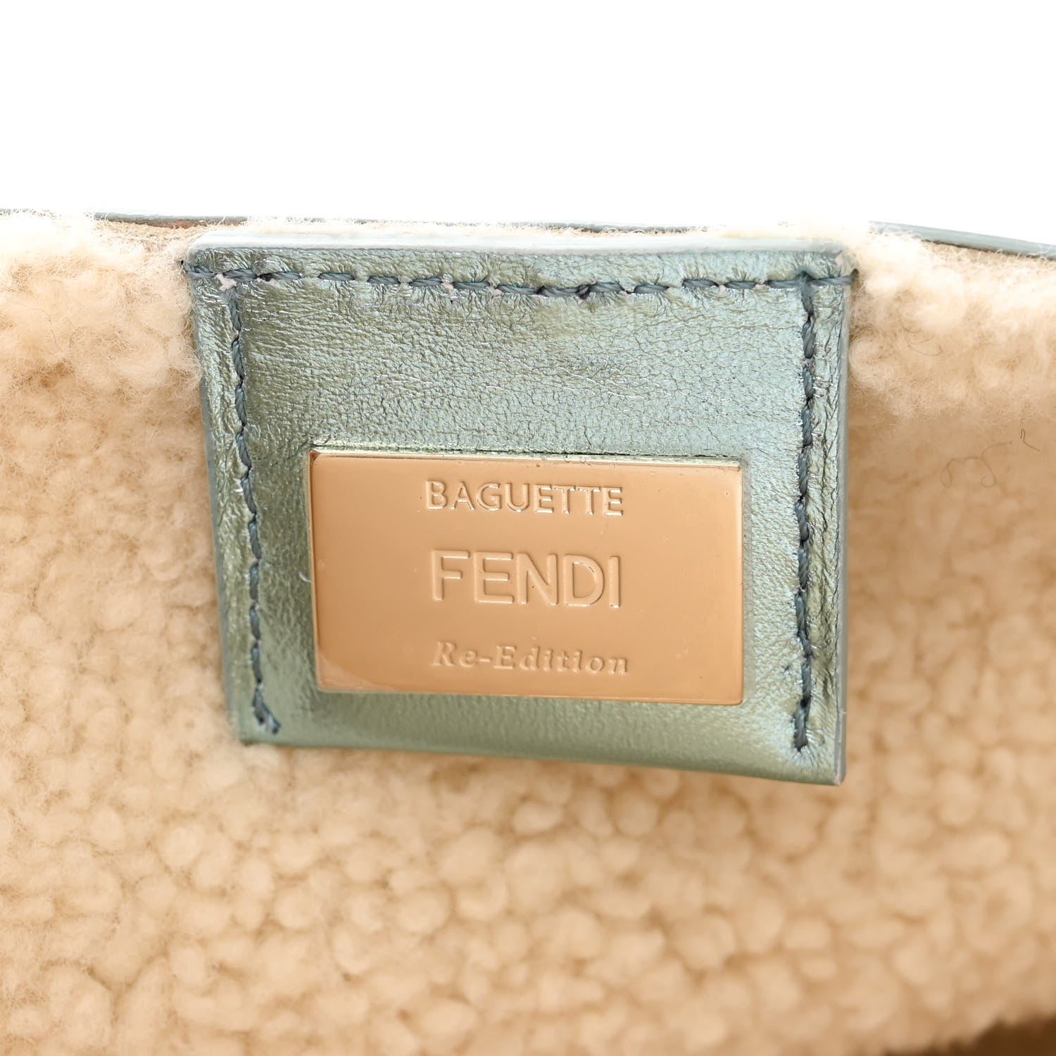 Fendi Metallic Lambskin Sheepskin Fur Re-Edition 2005-2006 Baguette Light Blue 6 of 12