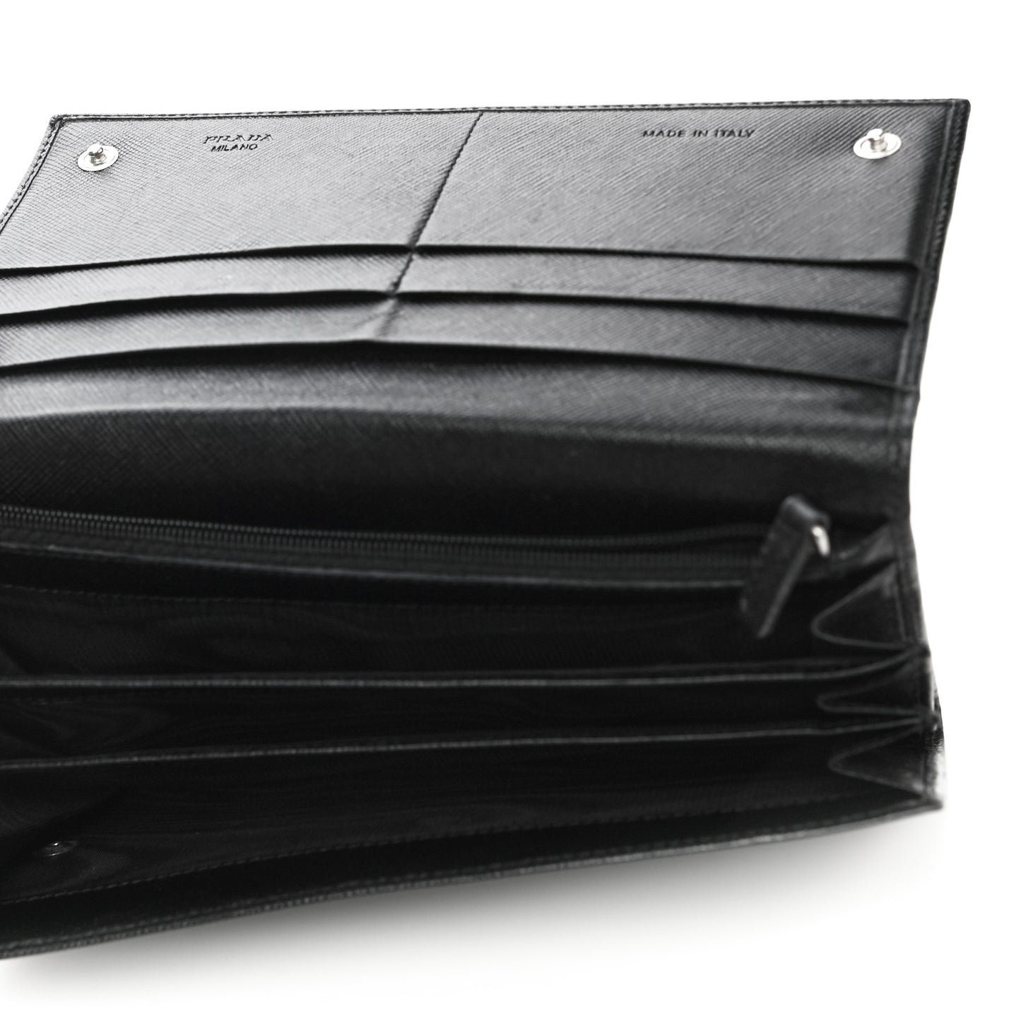 Saffiano Triangle Flap Wallet Black