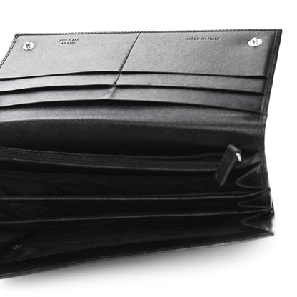 Prada Saffiano Triangle Flap Wallet Black 9 of 16