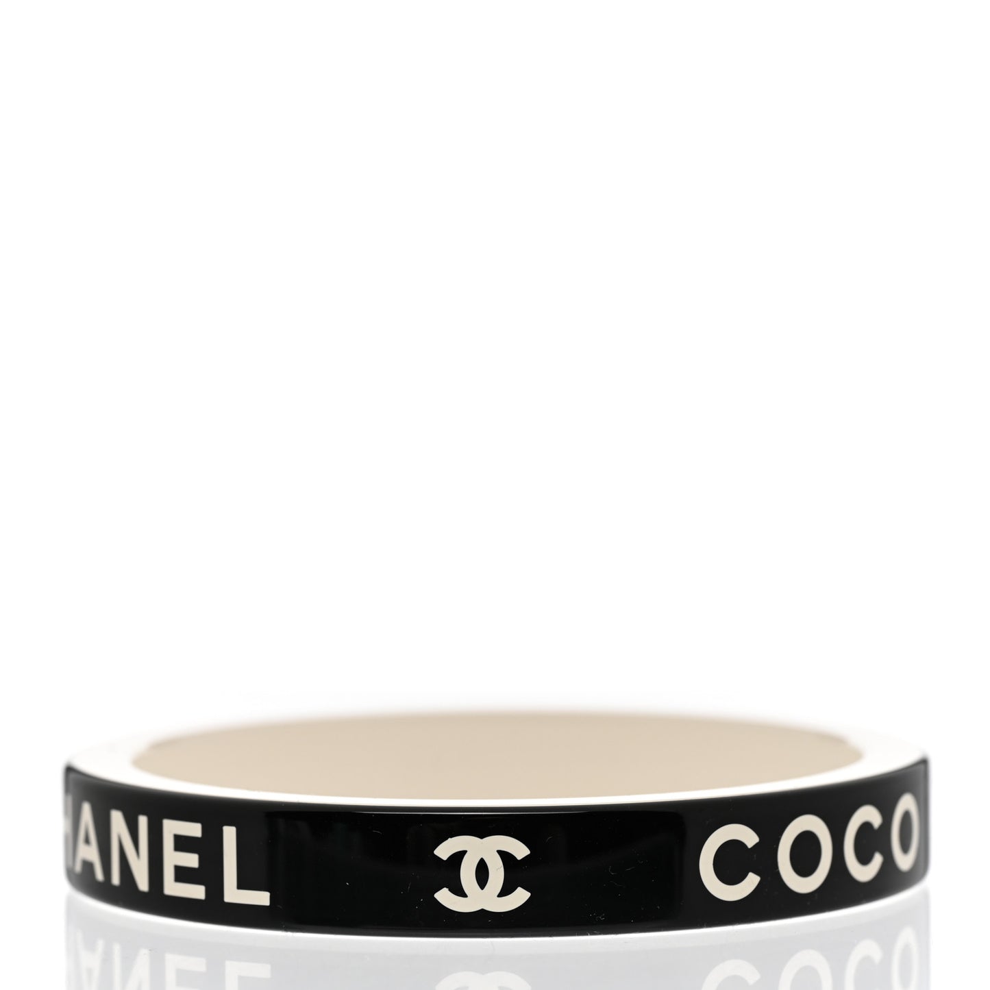Resin Logo Bangle Bracelet Black White