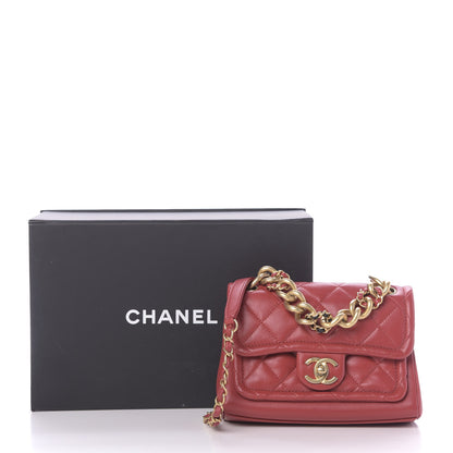 Chanel Lambskin Quilted Chain Linked In Flap Bag Red 11 of 11
