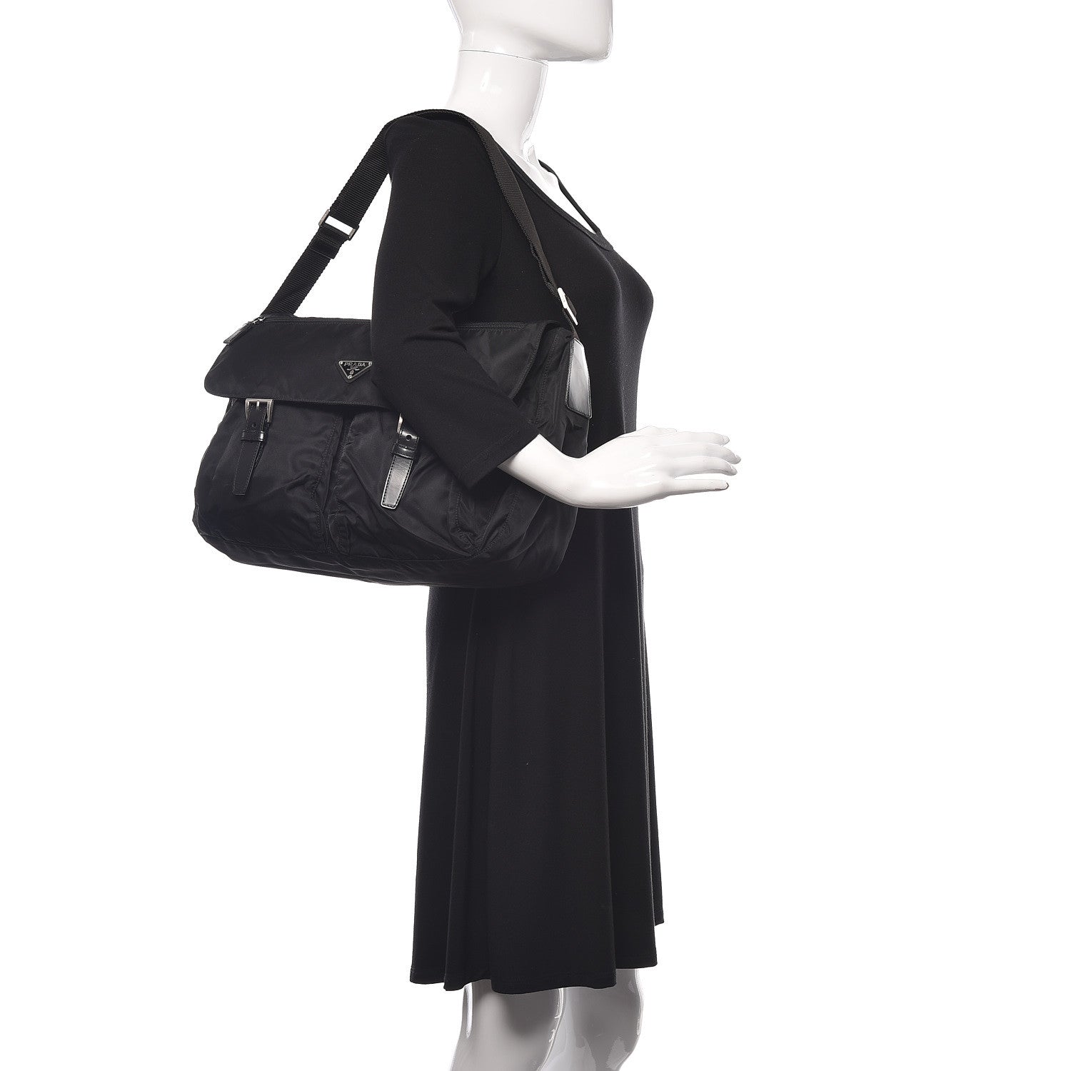 Prada Tessuto Nylon Messenger Bag Black 2 of 12