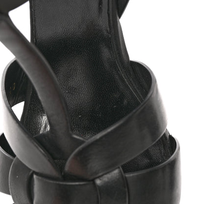 Saint Laurent Calfskin Tribute 75 Platform Sandals 40 Black 12 of 14