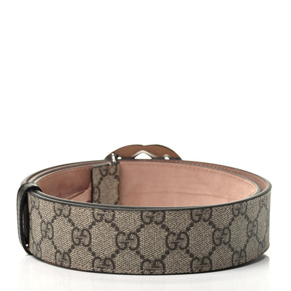 Gucci GG Supreme Monogram Selleria Calfskin Interlocking G 40mm Belt 95 38 Beige Ebony Cocoa 2 of 3